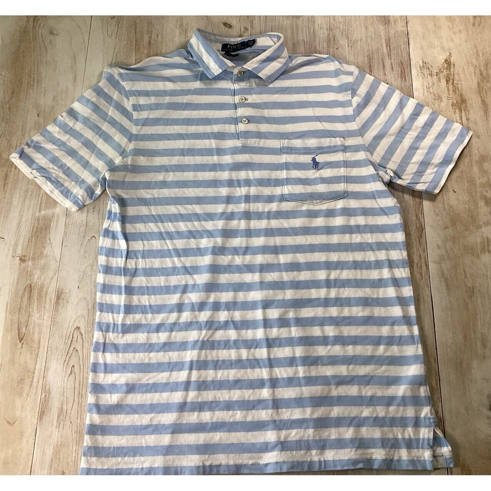 Polo Ralph Lauren Blue And White Striped 100% Cotton